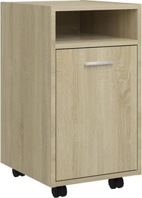 vidaXL sonoma tölgy színű szerelt fa kerekes kisszekrény 33x38x60 cm