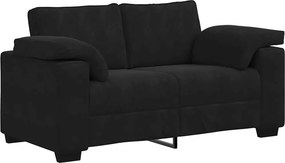 vidaXL fekete bársony loveseat kanapé 160x77x82 cm