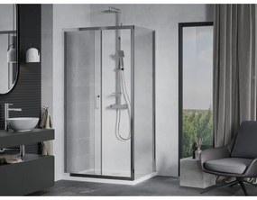 Mexen Apia tolózuhany 140 x 90 cm, 5 mm-es üveg, króm profil-átlátszó üveg + vékony zuhanytálca 5 cm, 840-140-090-01-00-4010