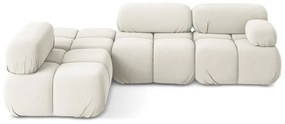 Fehér bársony moduláris sarokkanapé (bal oldali) Lokua – Makamii