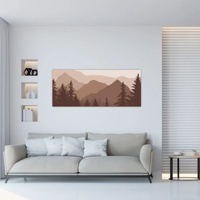 Kép - Barna hegyek N⁰2 (120x50 cm)