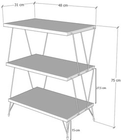 LAZANDOS dohányzóasztal 75x48 cm barna/fekete