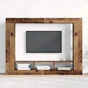 TV szekrény fali elhelyezés, régi fa 152x22x113 cm