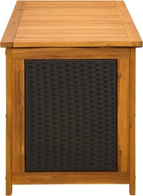 vidaXL Kerti Tároló Doboz 185 L Tömör Akácfa 113 x 50 x 56 cm Fekete