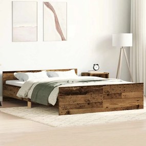 antik fa szerelt fa ágykeret matrac nélkül 140x190 cm