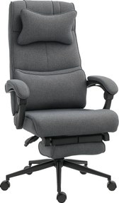 Vinsetto Ergonomikus és Párnázott Irodai Szék Állítható Magassággal, Tanulmányi Szék Karfákkal, Fejtámlával, Lábpihenővel és 5 Kerekekkel, 66x69x115-1