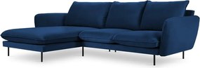 Kék bársony sarokkanapé (bal oldali) Vienna – Cosmopolitan Design