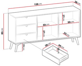 PM FOREST 2D3S kétajtós komód