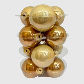 Gold üveg karácsonyi gömb szett arany 12*6cm