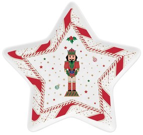 Nutcracker Twist karácsonyi porcelán csillag alakú tálca