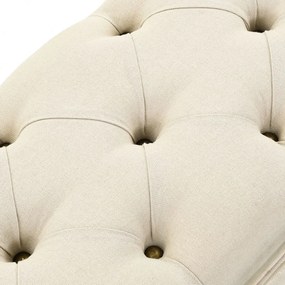 krémszínű tömör fenyőfa és szövet tárolópad 110 cm