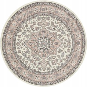 Krémrózsaszín hagyományos, klasszikus kerek szőnyeg nappaliba 160cm