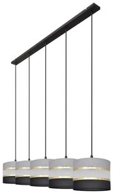 Csillár zsinóron HELEN 5xE27/15W/230V fekete/szürke/arany