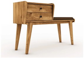 Fiókos tölgyfa pad, narancssárga ülőrésszel Retro - The Beds