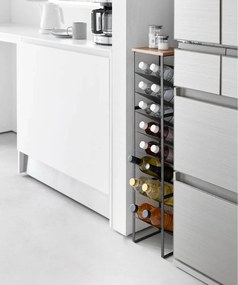 Fekete fém bortartó polcos állvány, palackok száma 16 20x88,5x19 cm Tower – YAMAZAKI