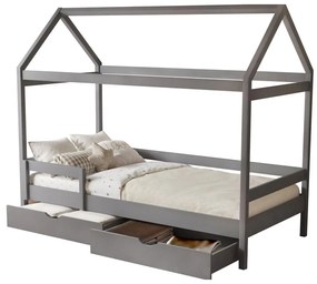 Gyerek emeletes ágy 90 cm Nortena (szürke) (ágyráccsal)  (tárolóhellyel). 1116425