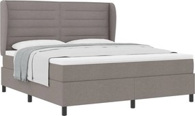 vidaXL Boxrugós ágy matracmal fejtámlával Tópszínű 180 x 200 cm szövet