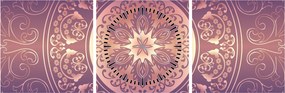Kép - Mandala lila színátmeneten (órával) (90x30 cm)