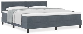 Boxspring Ágy Matrac Hosszú Szürke Bársonyos