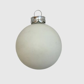 Fehér-arany barokk karácsonyi üveggömb szett, 6 cm, 12 db