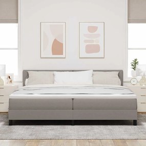 Boxrugós ágy matracmal fejtámlával Tópszínű 200 x 200 cm szövet