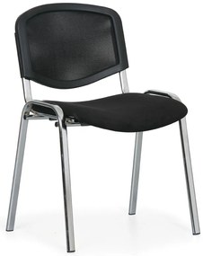 Viva Mesh konferencia szék - króm lábak, fekete