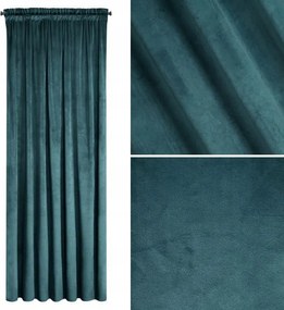 Velúr Függöny Velúr Velvet Szalag 140x270 Kék Petrol Nappali