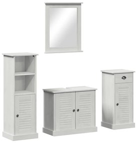 Fürdőszoba bútor szett 3 pcs antik fehér 37 x 34 x 110 cm