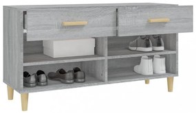szürke sonoma színű szerelt fa cipőszekrény 102 x 35 x 55 cm