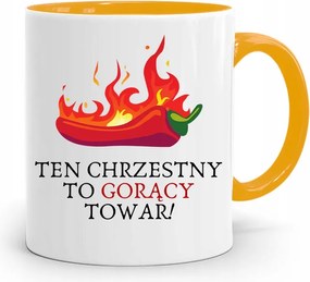 Keresztelői Bögre Sárga Ajándék fényképes nyomattal