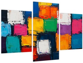 Kép - Színes négyzetek festménye (90x60 cm)
