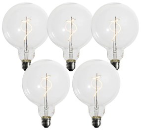5 darabos E27 dimmelhető LED izzó készlet spirál szál G125 4W 270 lm 2200K