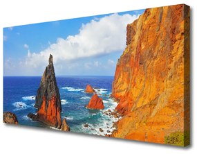 Vászonkép Cliff-tenger partja 100x50 cm