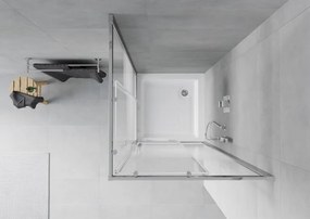 Mexen Rio négyszögletes zuhanykabin 70 x 70 cm, fehér csíkokkal, króm + zuhanytálca, fehér - 860-070-070-01-20-4510