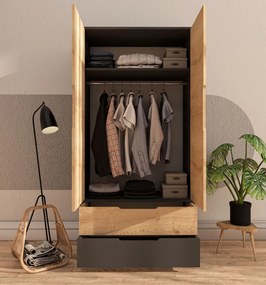 Flora 90 - Anthracite, Sapphire Oak