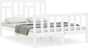 vidaXL fehér tömör fenyőfa ágy matrac nélkül 140x190 cm