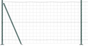 vidaXL Kerítés oszlopokkal Zöld 1,2 x 10 m Acél