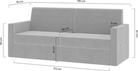 Elegantia kanapé félmagas ágyhoz 160 cm - krém Ado 1601 Halva szövet