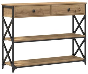 Konferenciához Asztal Kézműves Tölgy 100x28x75 cm Mérnöki Fa és Acél