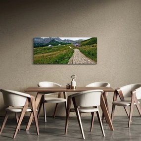 Kép - Hegyi táj házakkal (120x50 cm)