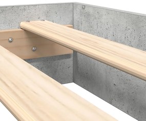 Polcos ágy Beton szürke 100x200 cm Szerelt fa