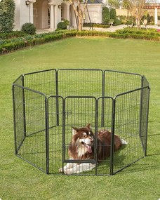 Kutya kennel, kutyaketrec 77x 100cm, kültéri kisállat kifutó, fekete