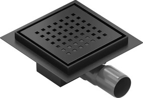 Mexen Flat-Q M08 padlóösszefolyó négyzet alakú 12 x 12 cm, fekete - 1710512