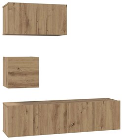 TV szekrény garnitúra 4 pcs kézműves tölgy 60 x 30 x 30 cm