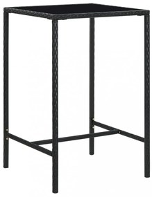 vidaXL 3 részes fekete polyrattan kültéri bárszett párnákkal