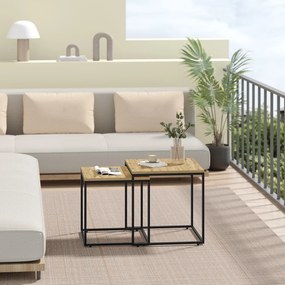 2 db-os QUADRO konferencia asztal szett, tölgy artisan dekor