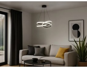 LED csillár kábelen, fényerőszabályozható, 90W (LED)/230V, 3000–6500K, Ø47 cm + távirányító