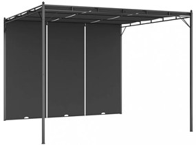 vidaXL antracitszürke kerti pavilon oldalfüggönnyel 3 x 3 x 2,25 m