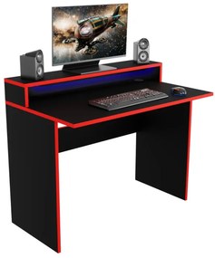 ADEPT számítógépasztal + LED, 100x86x50, fekete