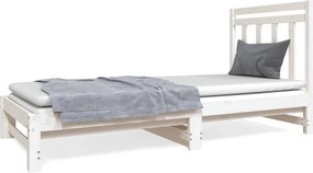vidaXL fehér tömör fenyőfa kihúzható kanapéágy 2x(90x190) cm
